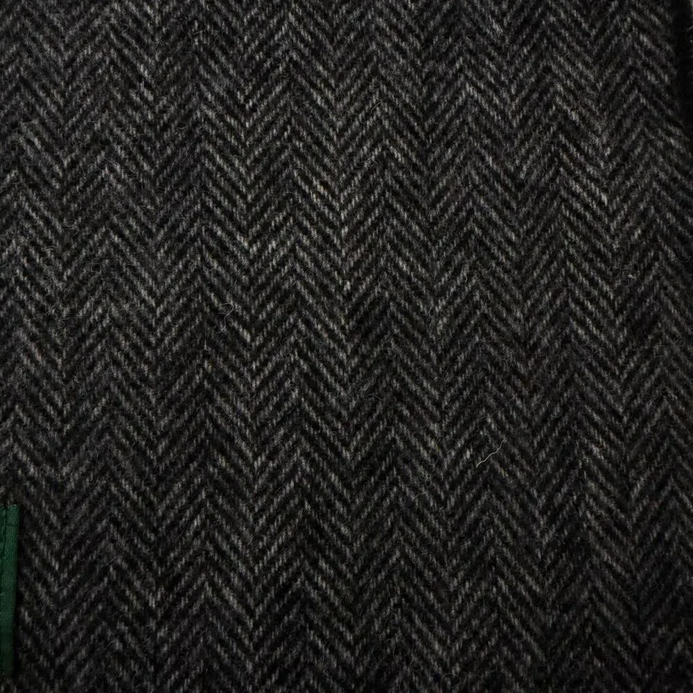 Biddy Murphy Lambswool Scarf Gray Black Herringbone Ireland NEW